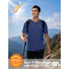 image:imageRoadbox Mens UPF 50 Swim Shirts Sun Protection V Neck Short Sleeve Rash Guard Athletic TShirt for Hiking Surfing BeachDark Blue
