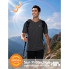 image:imageRoadbox Mens UPF 50 Swim Shirts Sun Protection V Neck Short Sleeve Rash Guard Athletic TShirt for Hiking Surfing BeachDark Gray