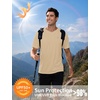 image:imageRoadbox Mens UPF 50 Swim Shirts Sun Protection V Neck Short Sleeve Rash Guard Athletic TShirt for Hiking Surfing BeachKhaki