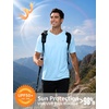 image:imageRoadbox Mens UPF 50 Swim Shirts Sun Protection V Neck Short Sleeve Rash Guard Athletic TShirt for Hiking Surfing BeachLight Blue