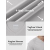 image:imageRoadbox Mens UPF 50 Swim Shirts Sun Protection V Neck Short Sleeve Rash Guard Athletic TShirt for Hiking Surfing BeachLight Gray