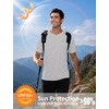image:imageRoadbox Mens UPF 50 Swim Shirts Sun Protection V Neck Short Sleeve Rash Guard Athletic TShirt for Hiking Surfing BeachLight Gray