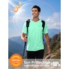 image:imageRoadbox Mens UPF 50 Swim Shirts Sun Protection V Neck Short Sleeve Rash Guard Athletic TShirt for Hiking Surfing BeachLight Green