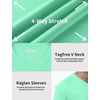 image:imageRoadbox Mens UPF 50 Swim Shirts Sun Protection V Neck Short Sleeve Rash Guard Athletic TShirt for Hiking Surfing BeachLight Green
