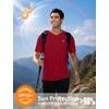 image:imageRoadbox Mens UPF 50 Swim Shirts Sun Protection V Neck Short Sleeve Rash Guard Athletic TShirt for Hiking Surfing BeachRed