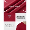 image:imageRoadbox Mens UPF 50 Swim Shirts Sun Protection V Neck Short Sleeve Rash Guard Athletic TShirt for Hiking Surfing BeachRed