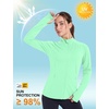 image:imageRoadbox Womens UPF 50 Lightweight Athletic Jackets Zip Up Long Sleeve Sun UV Protection Shirts for Workout Running HikingMint Green