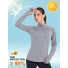 image:imageRoadbox Womens UPF 50 Lightweight Athletic Jackets Zip Up Long Sleeve Sun UV Protection Shirts for Workout Running HikingSilver Gray