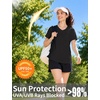 image:imageRoadbox Womens UPF 50 Sun Protection Shirts Moisture Wicking V Neck Short Sleeve Rash Guard Athletic Running Workout Tops01 Black