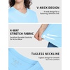 image:imageRoadbox Womens UPF 50 Sun Protection Shirts Moisture Wicking V Neck Short Sleeve Rash Guard Athletic Running Workout Tops02 Light Blue