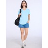 image:imageRoadbox Womens UPF 50 Sun Protection Shirts Moisture Wicking V Neck Short Sleeve Rash Guard Athletic Running Workout Tops02 Light Blue