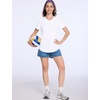 image:imageRoadbox Womens UPF 50 Sun Protection Shirts Moisture Wicking V Neck Short Sleeve Rash Guard Athletic Running Workout Tops03 White