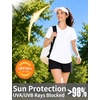 image:imageRoadbox Womens UPF 50 Sun Protection Shirts Moisture Wicking V Neck Short Sleeve Rash Guard Athletic Running Workout Tops03 White