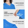 image:imageRoadbox Womens UPF 50 Sun Protection Shirts Moisture Wicking V Neck Short Sleeve Rash Guard Athletic Running Workout Tops04 Blue
