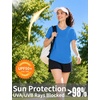 image:imageRoadbox Womens UPF 50 Sun Protection Shirts Moisture Wicking V Neck Short Sleeve Rash Guard Athletic Running Workout Tops04 Blue