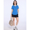 image:imageRoadbox Womens UPF 50 Sun Protection Shirts Moisture Wicking V Neck Short Sleeve Rash Guard Athletic Running Workout Tops04 Blue