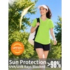 image:imageRoadbox Womens UPF 50 Sun Protection Shirts Moisture Wicking V Neck Short Sleeve Rash Guard Athletic Running Workout Tops05 Green