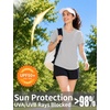 image:imageRoadbox Womens UPF 50 Sun Protection Shirts Moisture Wicking V Neck Short Sleeve Rash Guard Athletic Running Workout Tops06 Gray