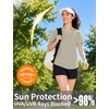 image:imageRoadbox Womens UPF 50 Sun Protection Shirts Moisture Wicking V Neck Short Sleeve Rash Guard Athletic Running Workout Tops07 Off White
