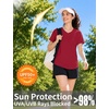 image:imageRoadbox Womens UPF 50 Sun Protection Shirts Moisture Wicking V Neck Short Sleeve Rash Guard Athletic Running Workout Tops09 Dark Red