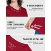 image:imageRoadbox Womens UPF 50 Sun Protection Shirts Moisture Wicking V Neck Short Sleeve Rash Guard Athletic Running Workout Tops09 Dark Red