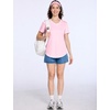 image:imageRoadbox Womens UPF 50 Sun Protection Shirts Moisture Wicking V Neck Short Sleeve Rash Guard Athletic Running Workout Tops11 Pink