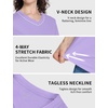 image:imageRoadbox Womens UPF 50 Sun Protection Shirts Moisture Wicking V Neck Short Sleeve Rash Guard Athletic Running Workout Tops12 Light Purple