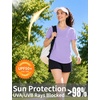 image:imageRoadbox Womens UPF 50 Sun Protection Shirts Moisture Wicking V Neck Short Sleeve Rash Guard Athletic Running Workout Tops12 Light Purple