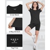 image:imageRoadbox Womens Workout Tops Short Sleeve UPF 50 Sun Protection Shirts Quick Dry Athletic Gym Running Hiking Tee ShirtBlack