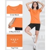 image:imageRoadbox Womens Workout Tops Short Sleeve UPF 50 Sun Protection Shirts Quick Dry Athletic Gym Running Hiking Tee ShirtBright Orange