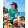 image:imageRoadbox Womens Workout Tops Short Sleeve UPF 50 Sun Protection Shirts Quick Dry Athletic Gym Running Hiking Tee ShirtCuracao Green