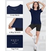 image:imageRoadbox Womens Workout Tops Short Sleeve UPF 50 Sun Protection Shirts Quick Dry Athletic Gym Running Hiking Tee ShirtDusk Blue