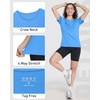 image:imageRoadbox Womens Workout Tops Short Sleeve UPF 50 Sun Protection Shirts Quick Dry Athletic Gym Running Hiking Tee ShirtMedium Blue