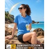 image:imageRoadbox Womens Workout Tops Short Sleeve UPF 50 Sun Protection Shirts Quick Dry Athletic Gym Running Hiking Tee ShirtMedium Blue