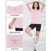 image:imageRoadbox Womens Workout Tops Short Sleeve UPF 50 Sun Protection Shirts Quick Dry Athletic Gym Running Hiking Tee ShirtPink
