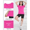 image:imageRoadbox Womens Workout Tops Short Sleeve UPF 50 Sun Protection Shirts Quick Dry Athletic Gym Running Hiking Tee ShirtRose Red