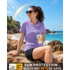 image:imageRoadbox Womens Workout Tops Short Sleeve UPF 50 Sun Protection Shirts Quick Dry Athletic Gym Running Hiking Tee ShirtTaro Purple