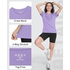 image:imageRoadbox Womens Workout Tops Short Sleeve UPF 50 Sun Protection Shirts Quick Dry Athletic Gym Running Hiking Tee ShirtTaro Purple