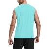 image:imageRoadbox Workout Sleeveless Shirts for Men Athletic Gym Basketball Quick Dry Muscle Tank TopsAqua Blue