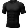 image:imageRoadbox Mens BJJ Rash Guard Short Sleeve UPF 50 Jiu Jitsu Compression Base Layer Swim Shirts for MMA No Gi Surfing01 Black