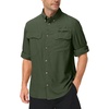 image:imageRoadbox Mens Sun Protection Fishing Shirt Long Sleeve Cool Dry Lightweight UPF 50 Shirts for Hiking Camping Safari TravelArmy Green