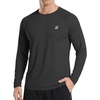 image:imageRoadbox Mens UPF 50 Long Sleeve Rash Guard Lightweight Quick Dry UV Sun Protection Swim Shirt for Fishing Workout RunningBlack