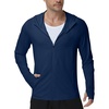 image:imageRoadbox Mens UPF 50 Sun Protection Hoodie Jacket UV Fishing Hiking Long Sleeve Shirts Lightweight Full Zip with PocketsNavy Blue