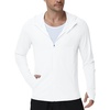 image:imageRoadbox Mens UPF 50 Sun Protection Hoodie Jacket UV Fishing Hiking Long Sleeve Shirts Lightweight Full Zip with PocketsWhite