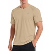 image:imageRoadbox Mens UPF 50 Swim Shirts Sun Protection V Neck Short Sleeve Rash Guard Athletic TShirt for Hiking Surfing BeachKhaki