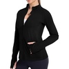 image:imageRoadbox Womens UPF 50 Lightweight Athletic Jackets Zip Up Long Sleeve Sun UV Protection Shirts for Workout Running HikingBlack
