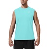 image:imageRoadbox Workout Sleeveless Shirts for Men Athletic Gym Basketball Quick Dry Muscle Tank TopsAqua Blue