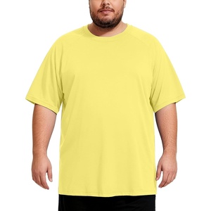 image:imageMens Big and Tall Swim Shirts UPF 50 Sun Protection Short Sleeve Rash Guard Quick Dry TShirt for Beach and SurfingPastel Yellow