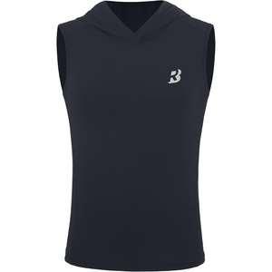 image:imageRoadbox Boys Tank Tops Athletic Compression Hoodie Shirts Sleeveless Quick Dry Sport Workout Active TShirt for Kids YouthDark Gray