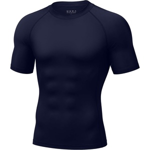 image:imageRoadbox Mens BJJ Rash Guard Short Sleeve UPF 50 Jiu Jitsu Compression Base Layer Swim Shirts for MMA No Gi Surfing07 Dark Blue